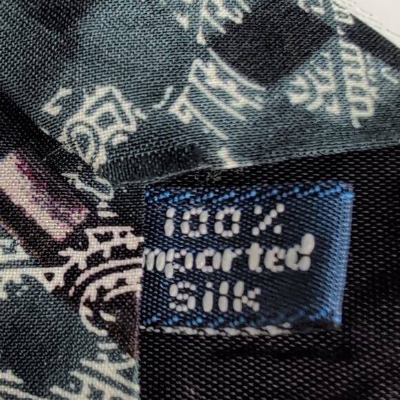 Bugatti Vintage Men’s 100% Silk Blue Geometric Diamond USA Tie – 58” x 3.75” - Picture 6 of 9